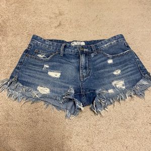 Free people denim distressed shorts